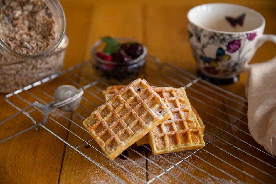 Sunne fullkornsvaffel med eplesaus