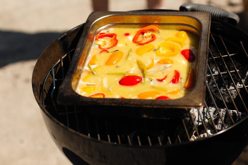 Piperade med gul og rød paprika og Marcona-mandler