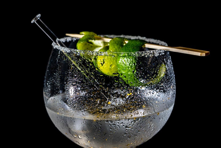 Grillet gin og tonic med myntesirup