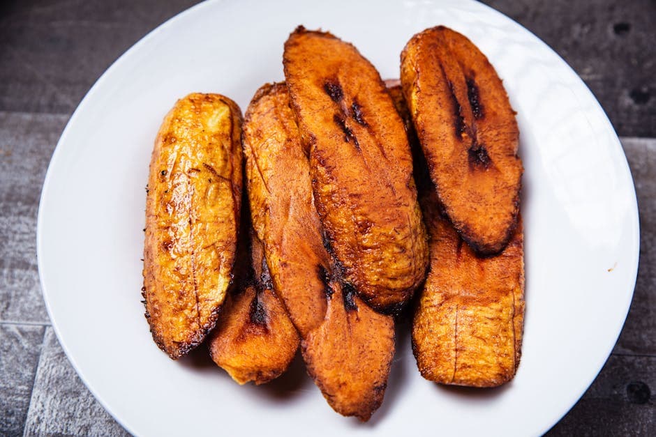 Friterte søte plantains (plantanos maduros)