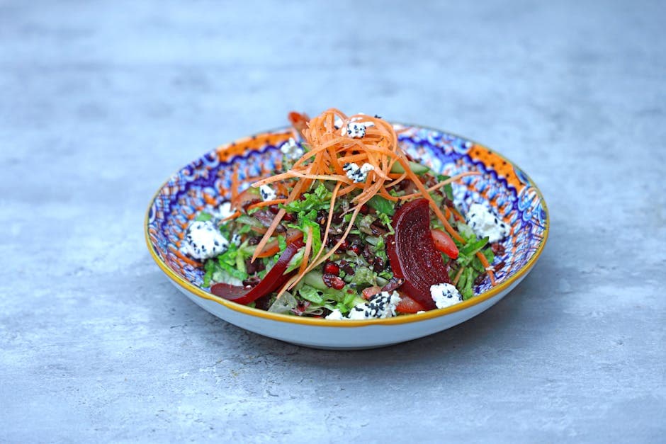 Rødbeter med gulrøtter i en limevinaigrette