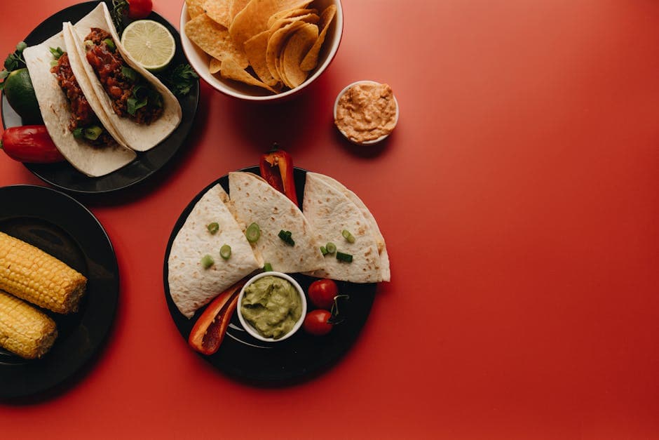 Quesadillas med mais, squash og paprika