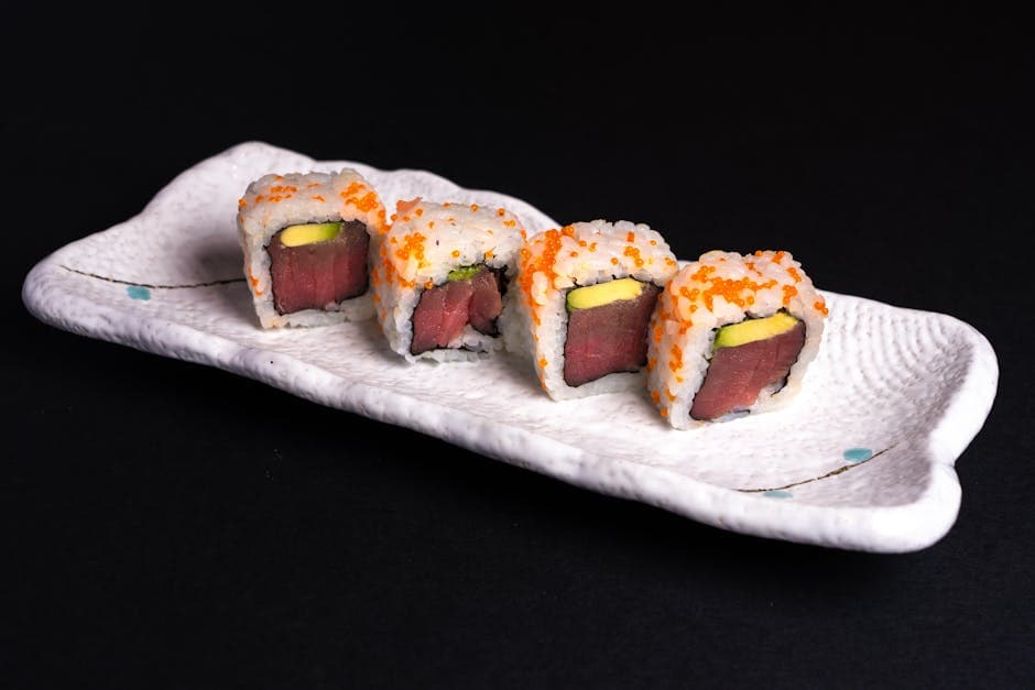 Grillet tunfiskrull med avokado og wasabi