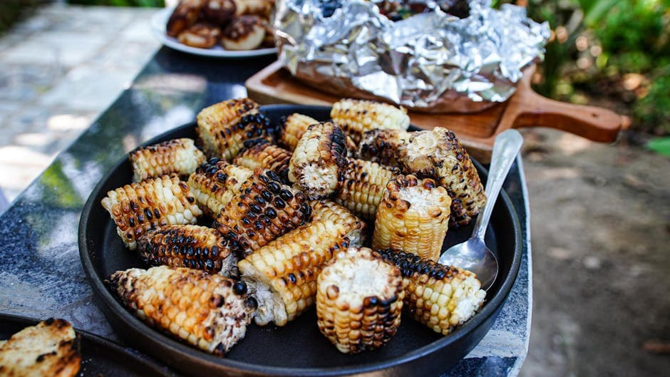 Grillet mais med BBQ-saus