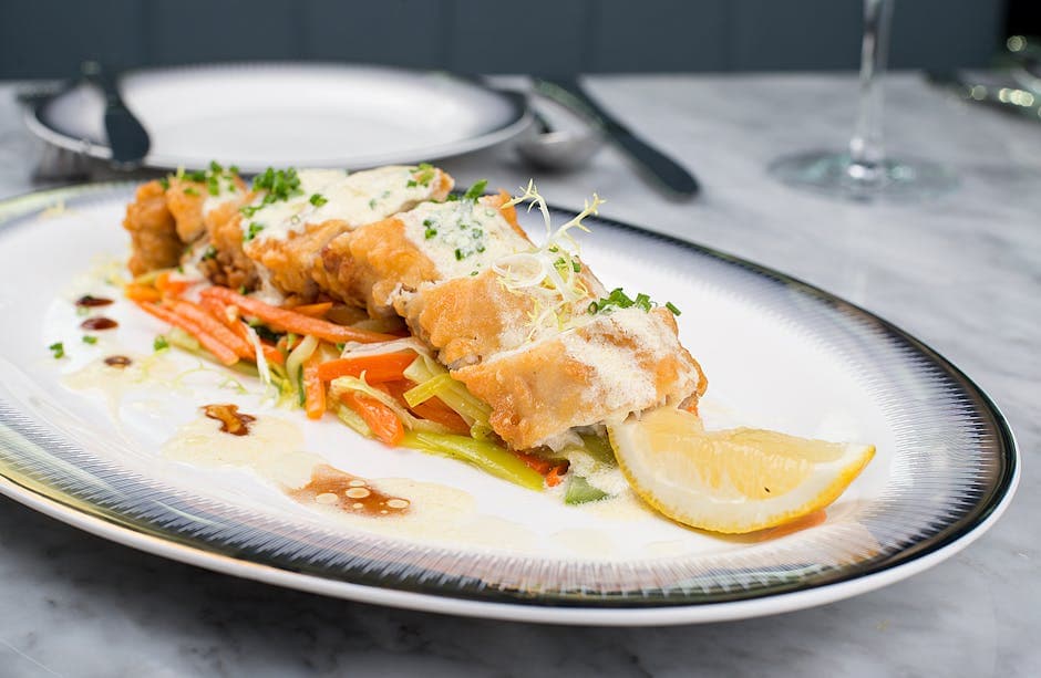 Sprø kveite med ingefær- og sitronsaus