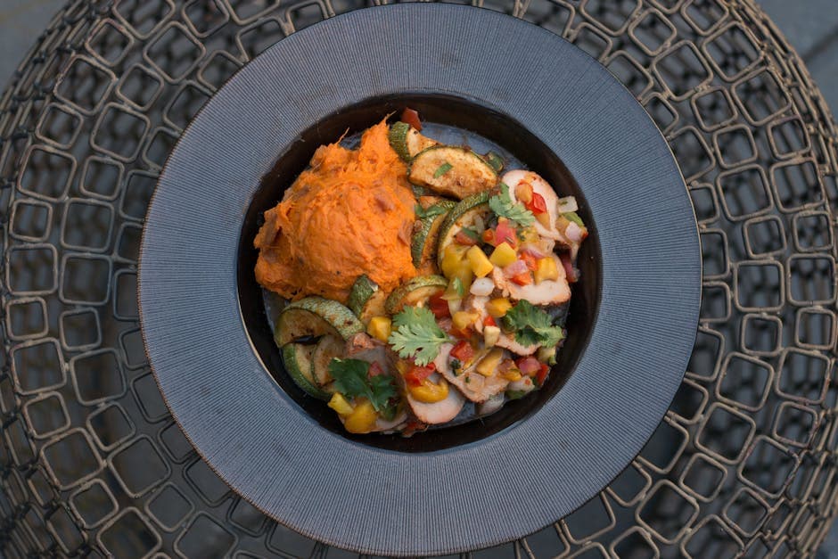 Asiatisk 5-spice grillet svinefilet med mango- og sitrussalsa