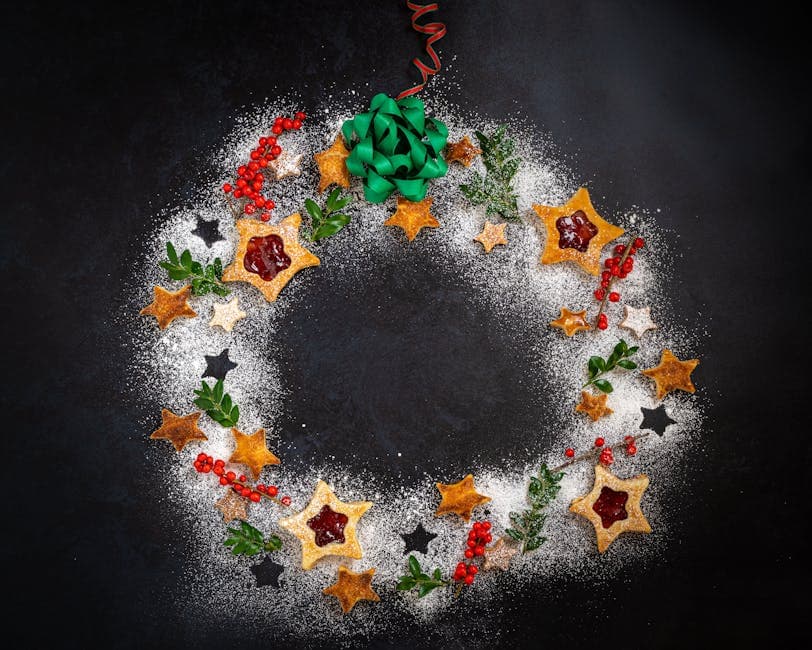 Julekranskjeks med "glassmaleri"