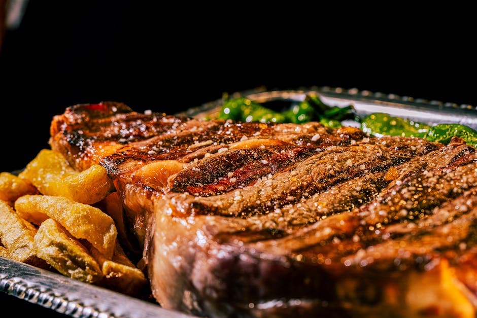 Stekte rib-eye biffer med sherrysaus