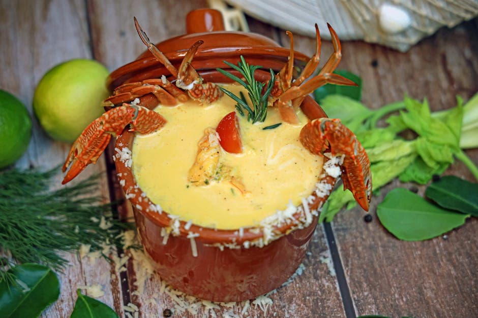 Yin Yang-suppe med hummer og mango