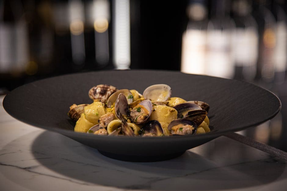 Orecchiette med bønner og blåskjell