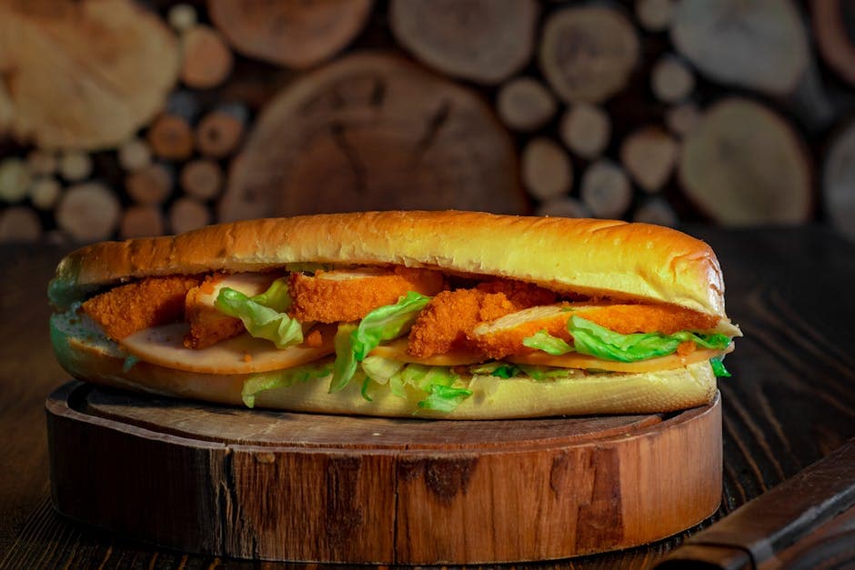 Teriyaki kyllingsandwich med grillet ananas