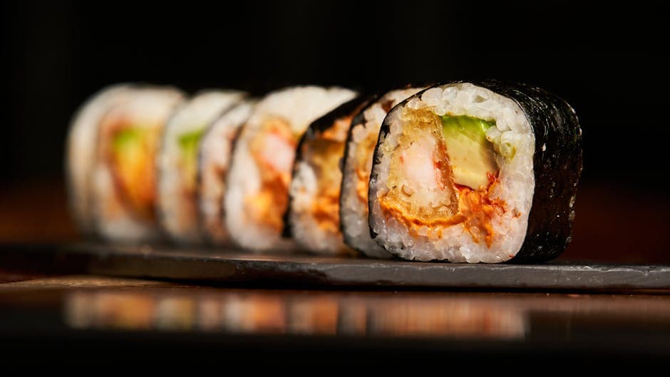 Kyllingrull med karri og sushiris