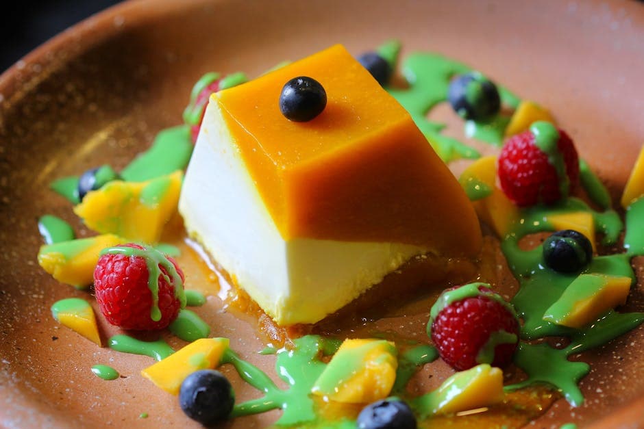 Islandsk brødpudding med tropisk frukt