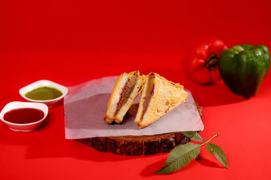 Grillet ostesmørbrød med paprika