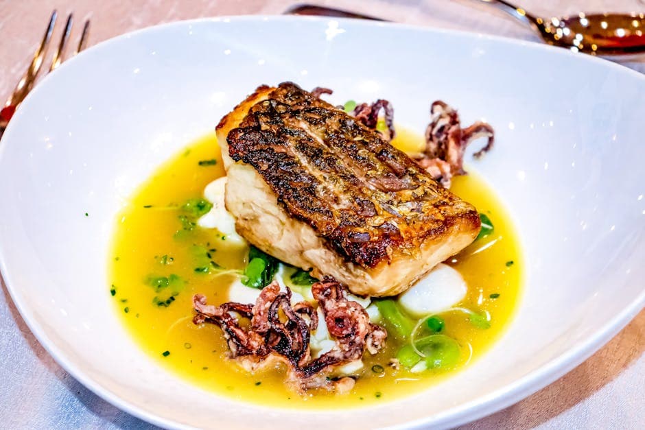 Stekt skate med rotgrønnsaker og Grenoblesaus