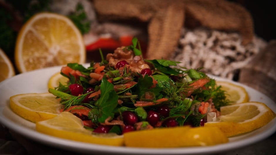 Grønn bønnesalat med sitrus og valnøtter