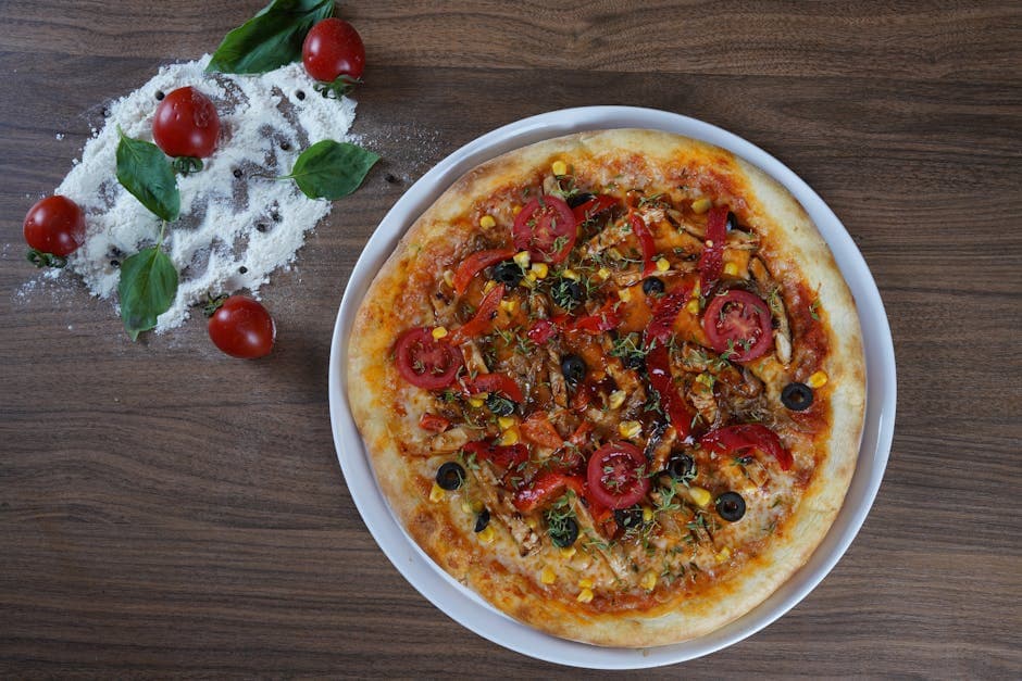 Pizza med røkt kalkun og tranebær