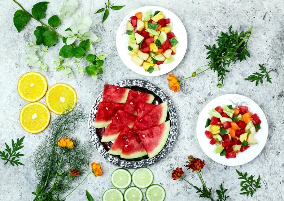 Tropisk fruktsalat med honning og lime