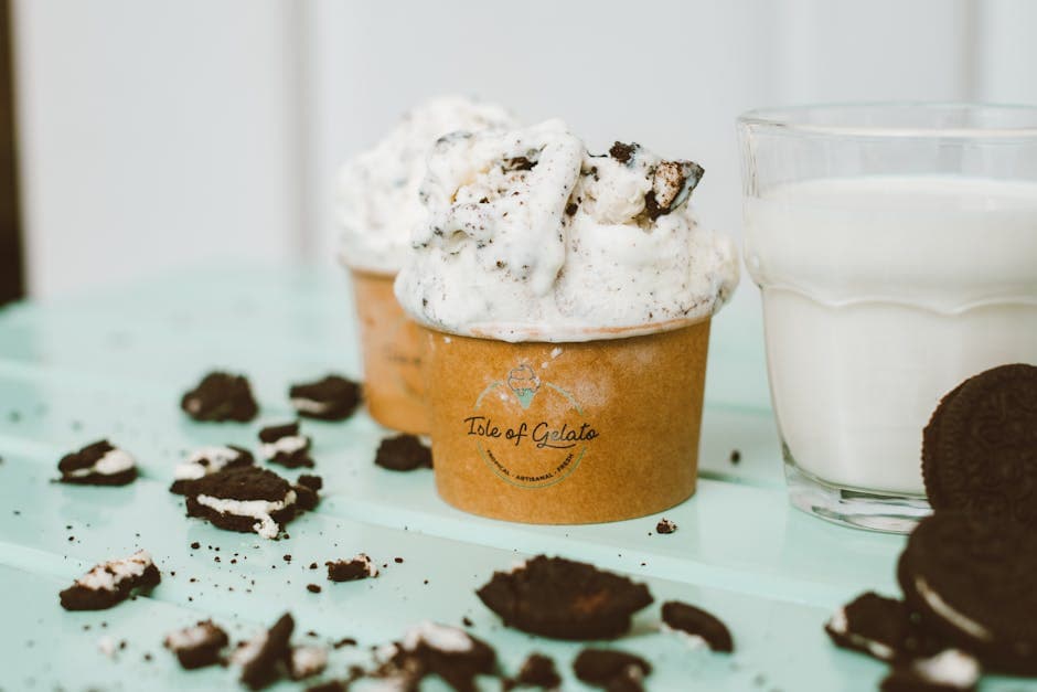 Cookies and Cream-kopper med vaniljeis