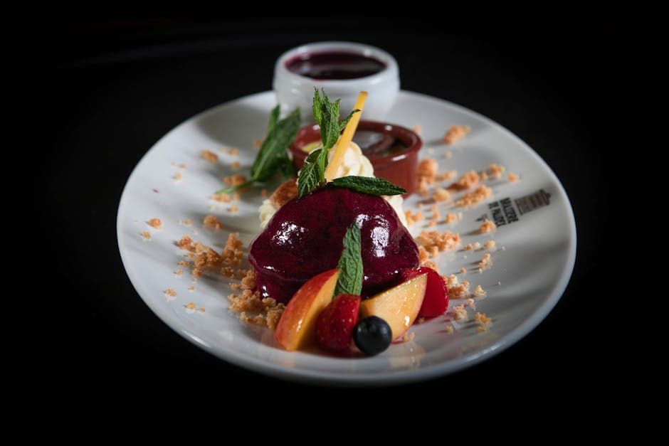 Pochert rabarbrasaus med blåbær og appelsin