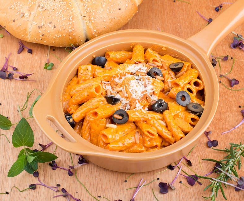 Ovenbakt rigatoni med fire oster i rosa saus