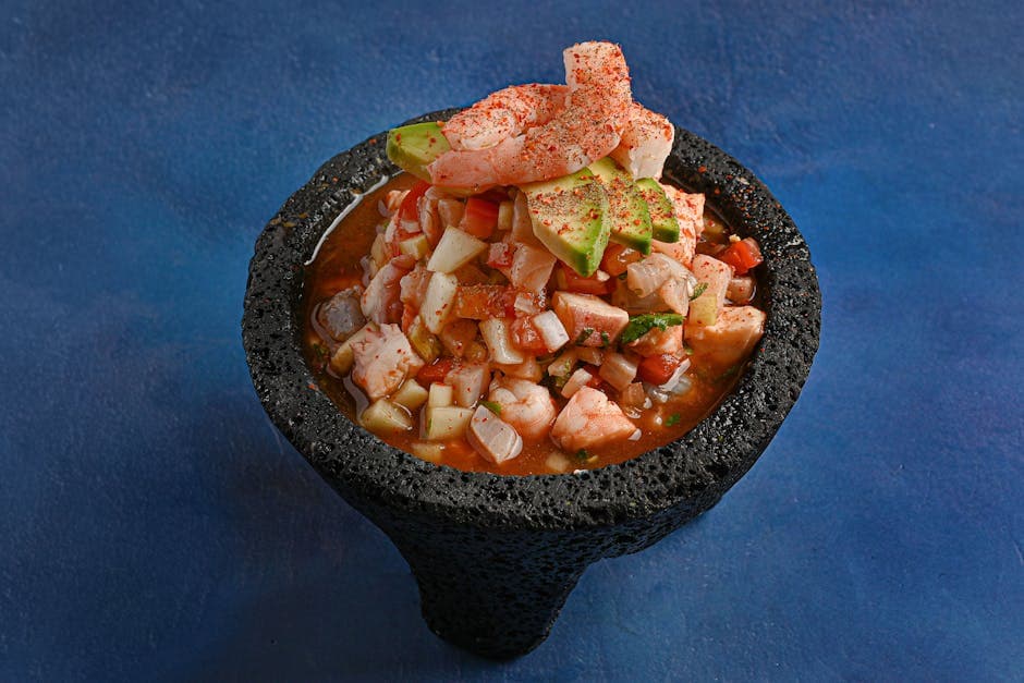 Conch-salat med lime, avokado og koriander