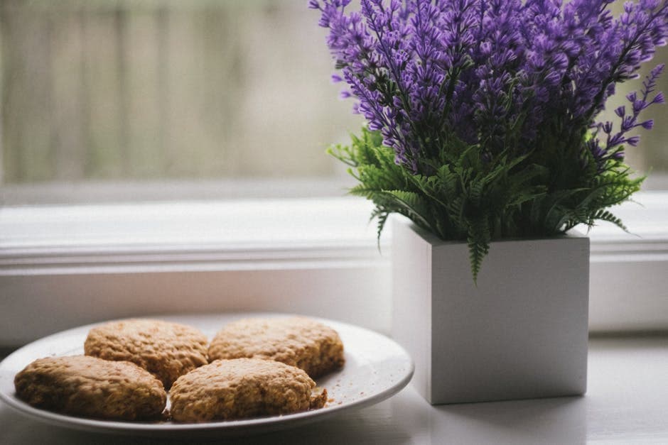 Lavendel- og geitostkjeks med gin