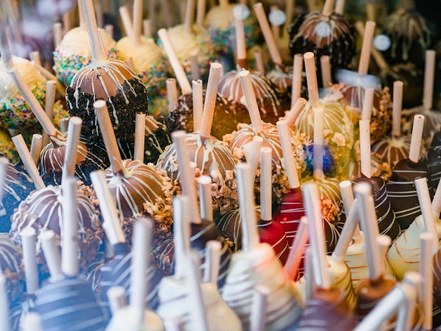 Kandiserte pretzelstenger med karamell og sjokolade