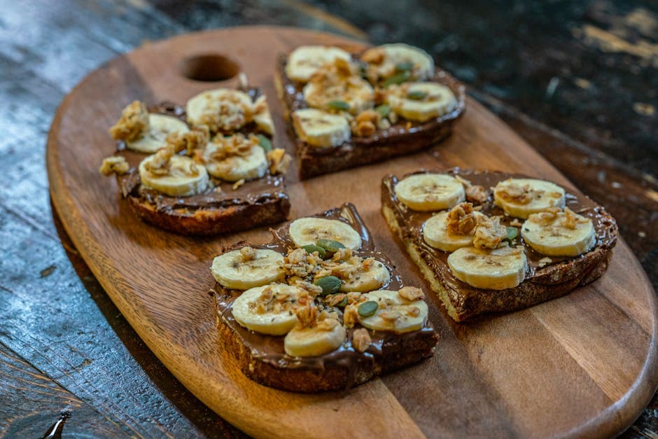 Fransk toast med banan, sjokolade og hasselnøtt