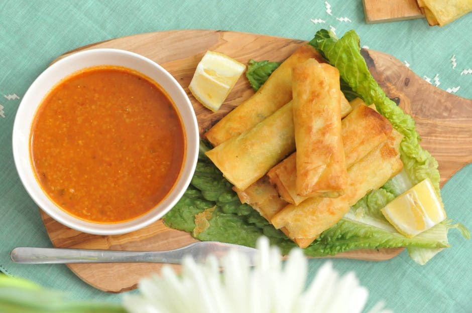 Krydrede vårruller med grønnsaker