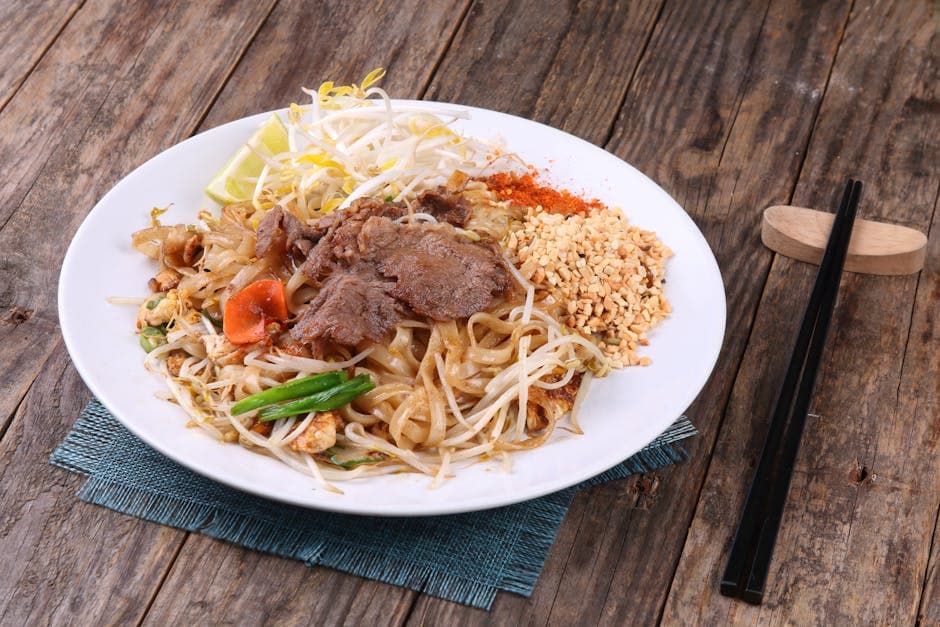 Kong Pao-kylling med biff og peanøtter