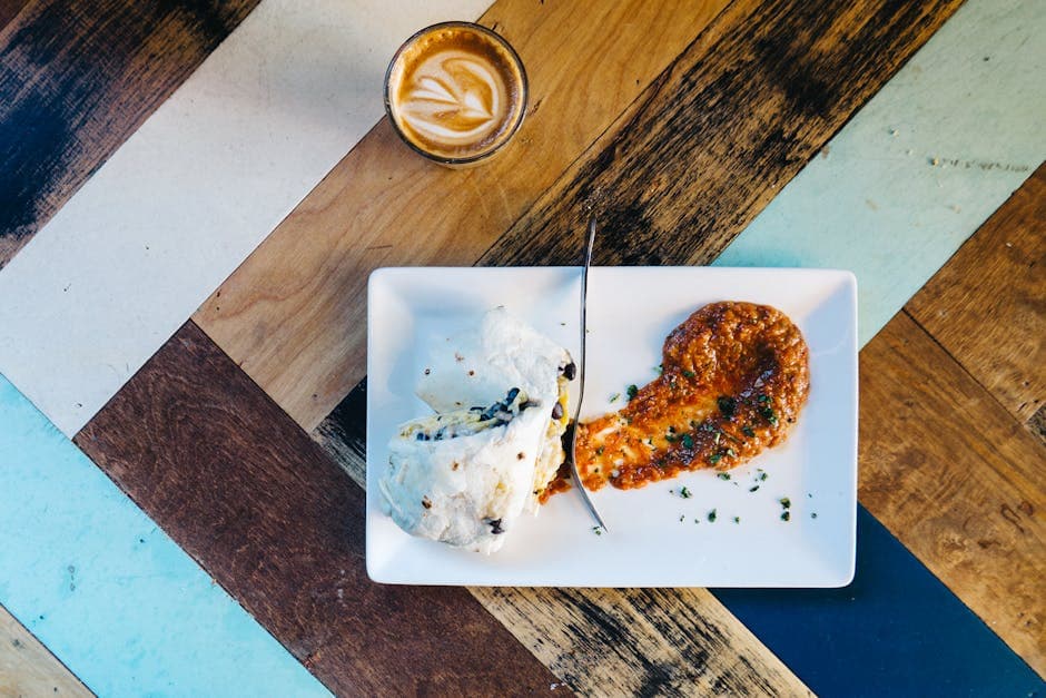 Ristet blomkålburrito med krydret ferskenchutney