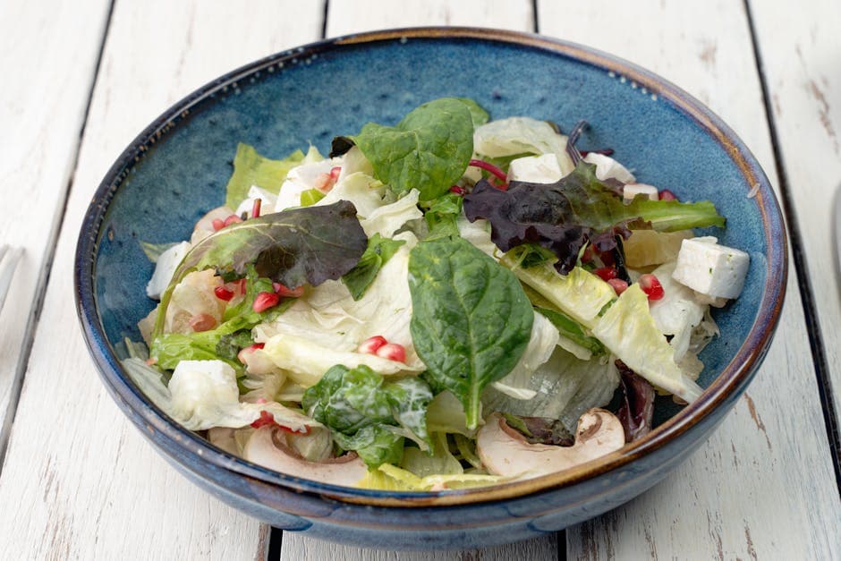 Sopp- og spinatsalat med thai-inspirert dressing