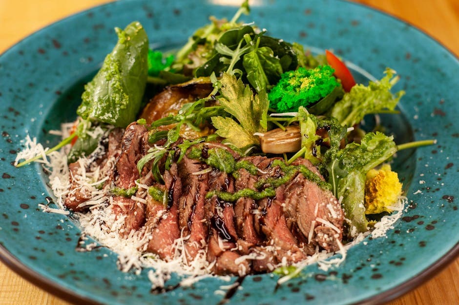 Biff- og tabboulehsala med grillet løk