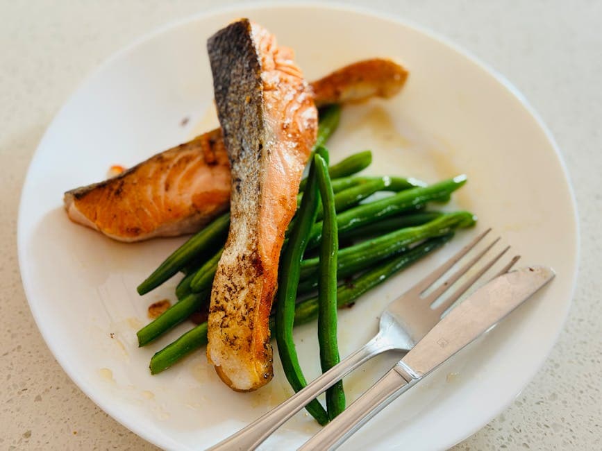 Stekt laks med frisk bønnesalat