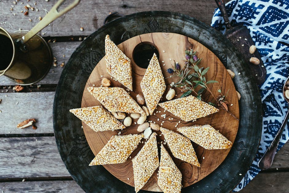 Gresk sesamfrø-sukkertøy med honning