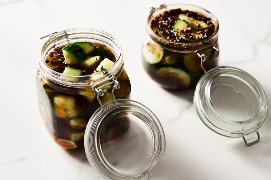 Knuste agurker med limepickles og kokosmelk
