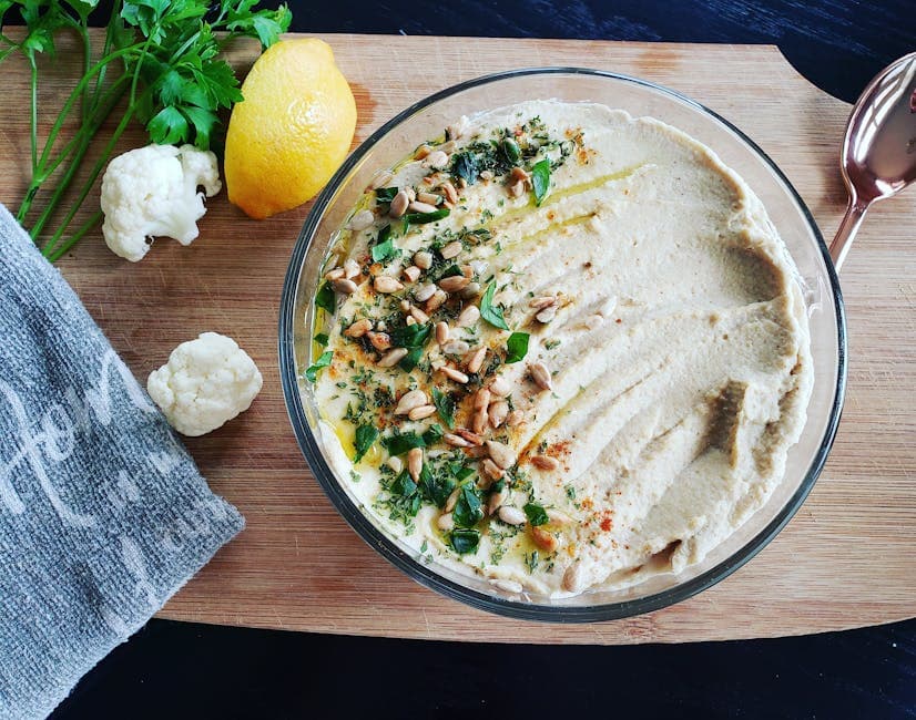 Persillehummus til blomkålcrudités