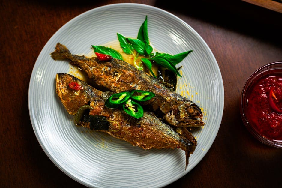 Chili- og spisskummelfritert fisk