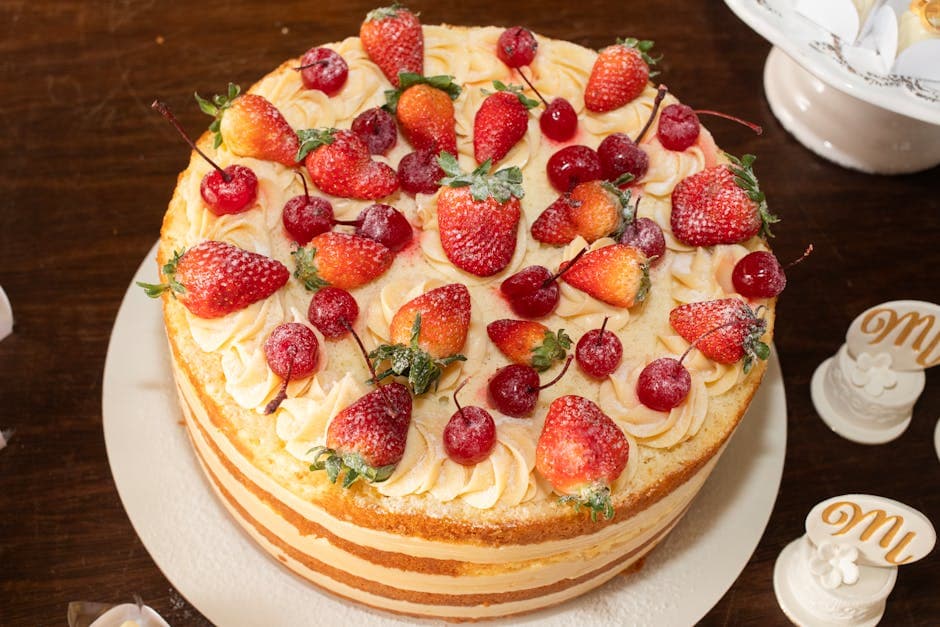 Fruktkake med ingefærkremost