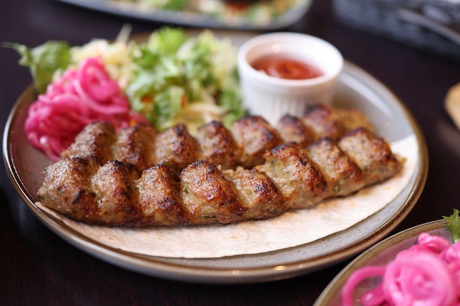 Lam kebab med granateple- og valnøttmarinade