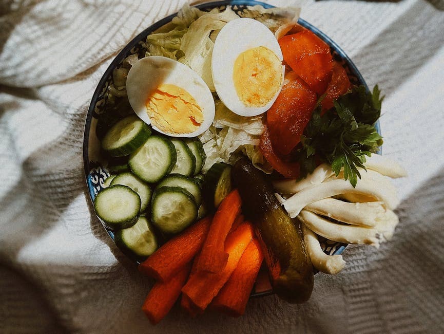 Syltede grønnsaker og egg med majonessaus