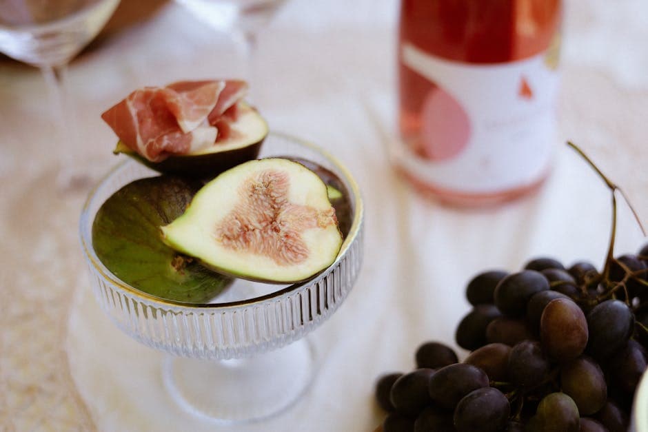 Melon, fiken og prosciutto med basilikum