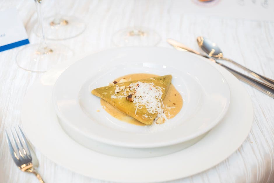 Aspargesravioli i parmesansaus