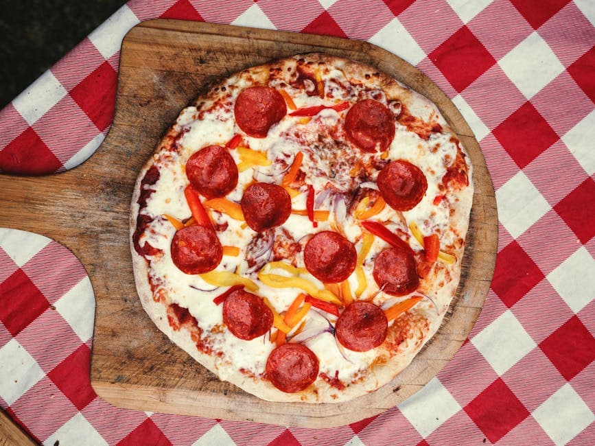 Soppressata-pizza med paprika og ricotta