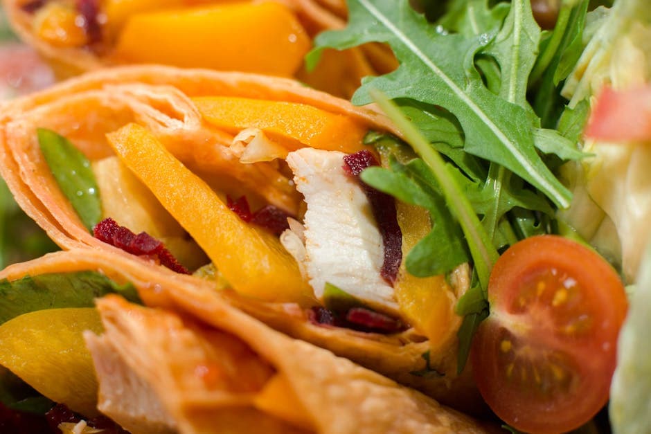 Røkt kalkun- og fruktwrap med karriaioli