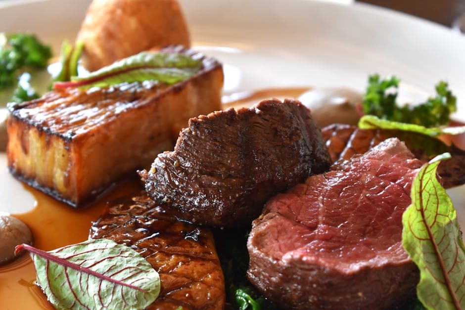 Stekt ytrefilet av storfe med brassert vårløk