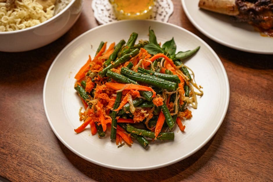 Grønne bønner, mais og kokoswok