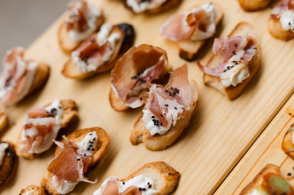 Pancetta- og sesamdekte nepebåter