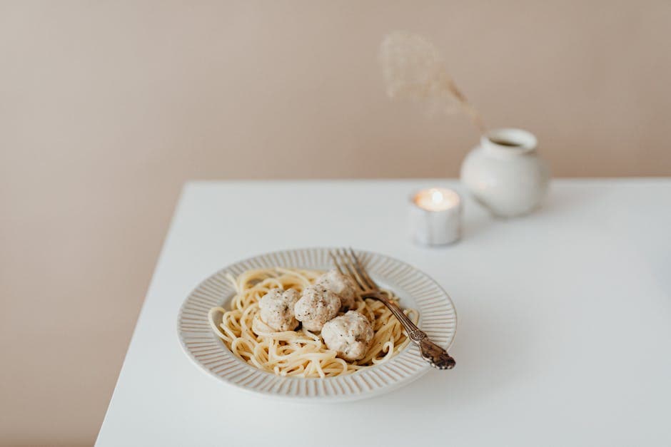 Paleo spaghetti squash med kjøttboller